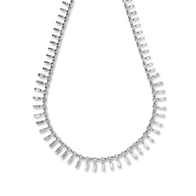 14 & 18K Diamond Baguette Necklace