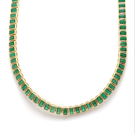 14K & 18K Gold Bezel Set Emerald Necklace