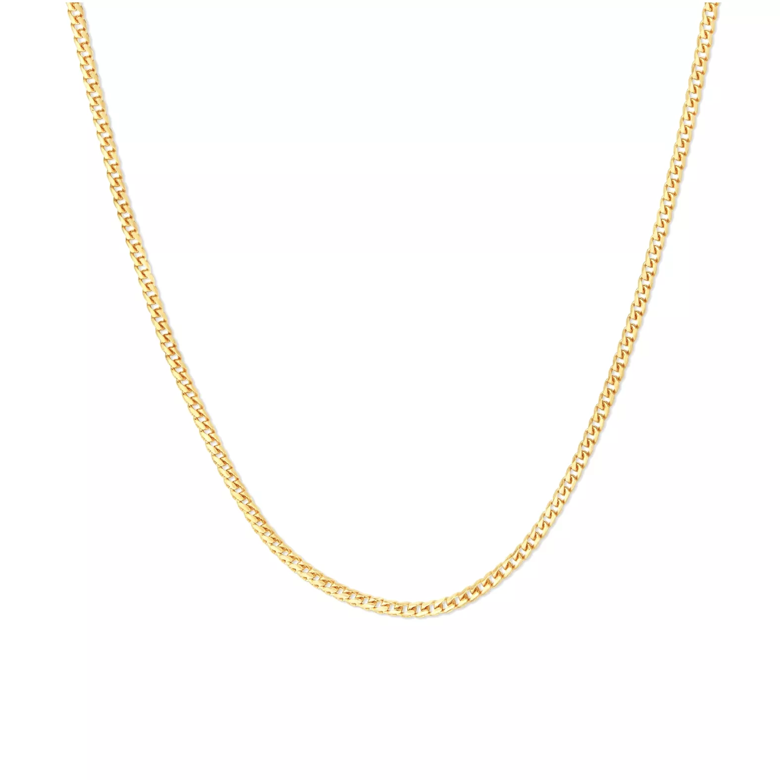 14K Gold Small Franco Diamond Cut Necklace 2mm