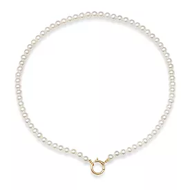 4 & 18K Gold Pearl Necklace.