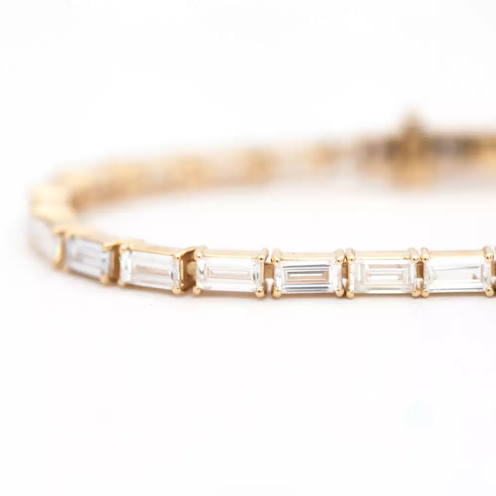 6.20 ct Baguette Lab-Grown Diamond Tennis Bracelet