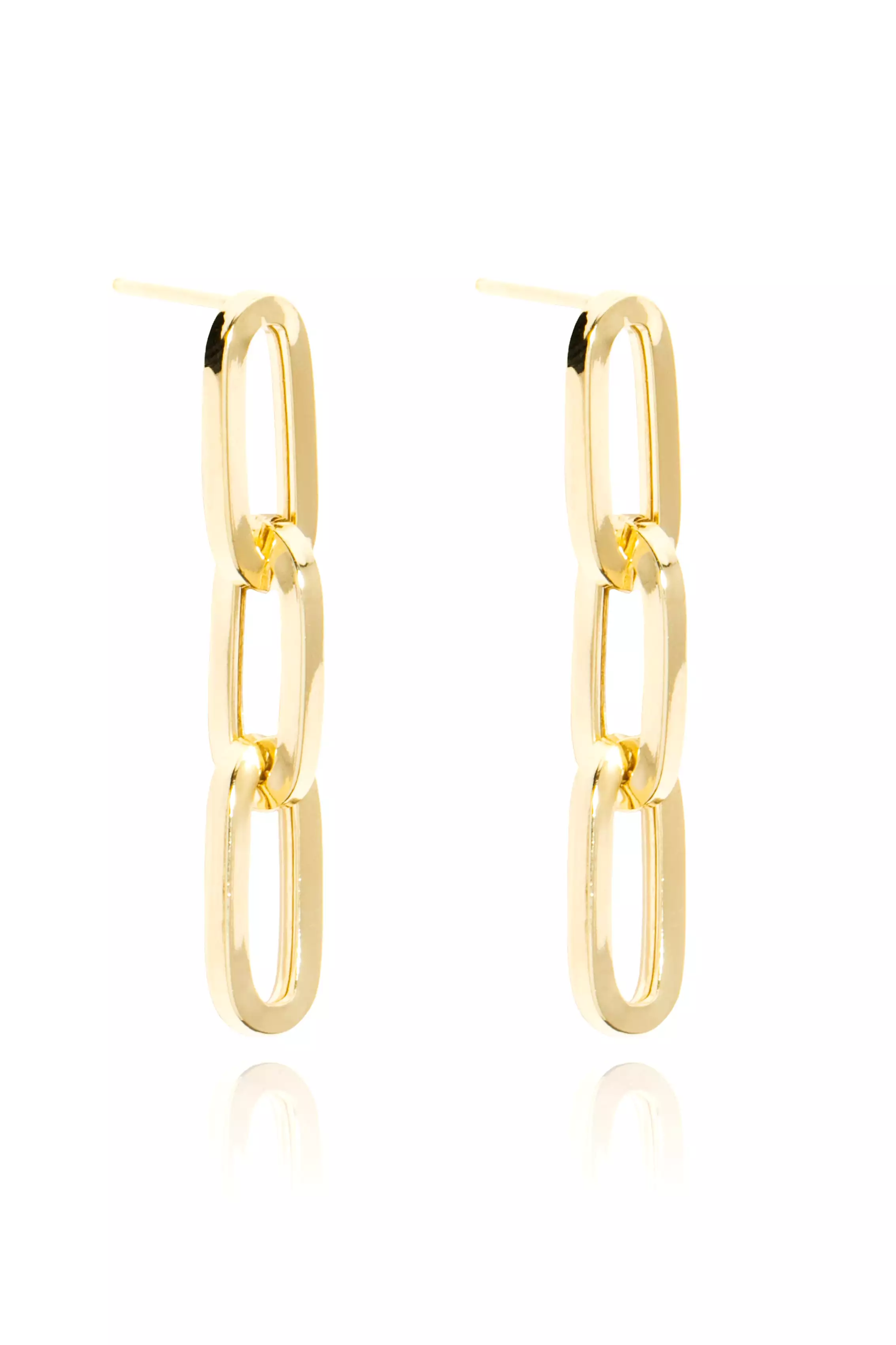 925 Gold Plated Double Link Earrings