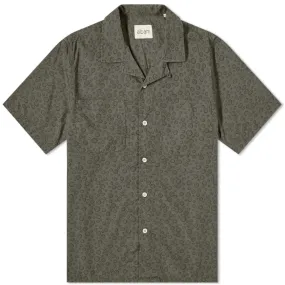 Albam Short Sleeve Sunny Face Vacation ShirtSeaweed Green