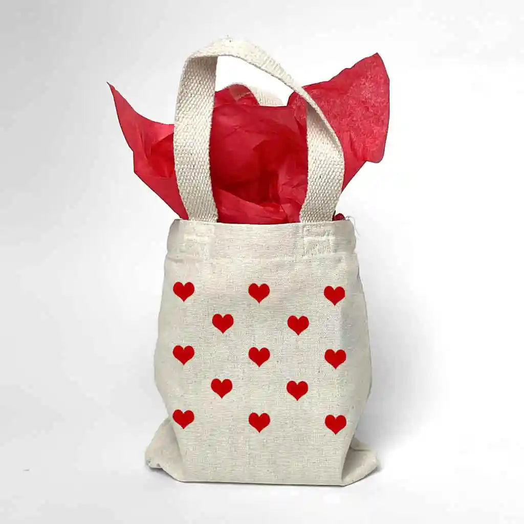 All Over Hearts Mini Tote Bags - Sold as set of 2