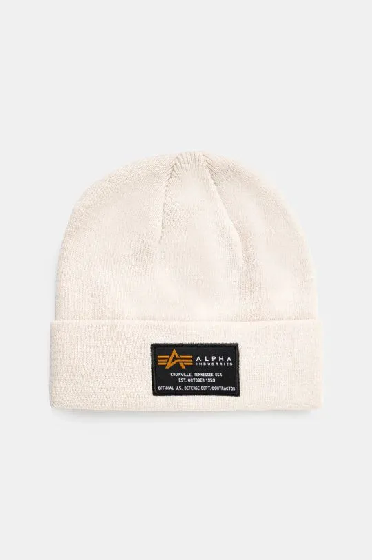 Alpha Industries beanie Crew Beanie beige color 128924