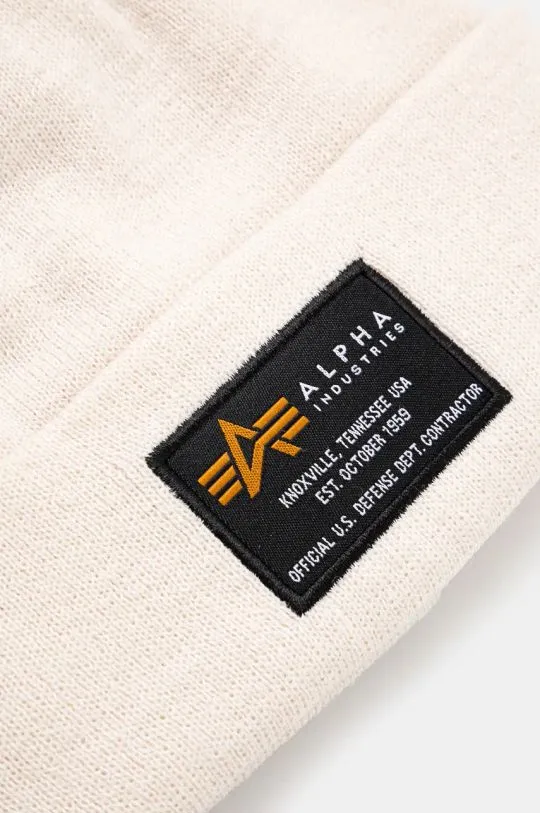 Alpha Industries beanie Crew Beanie beige color 128924