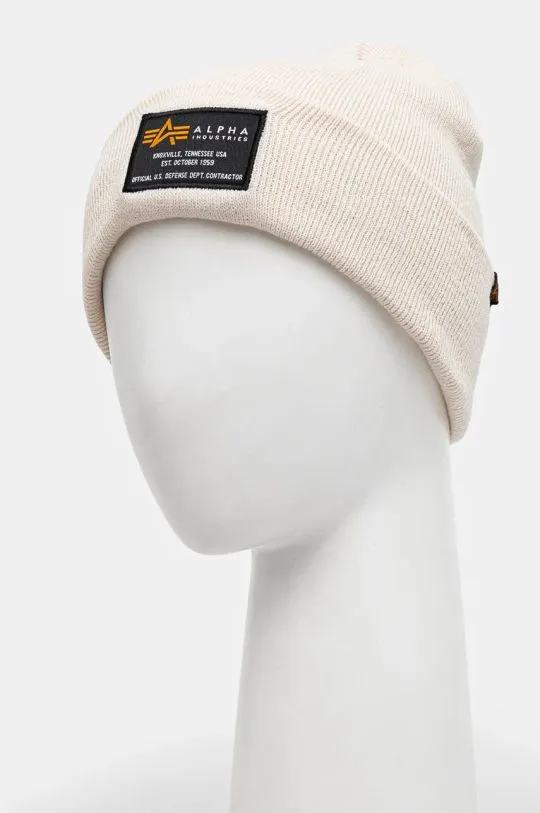 Alpha Industries beanie Crew Beanie beige color 128924