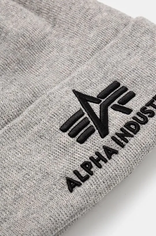 Alpha Industries beanie gray color