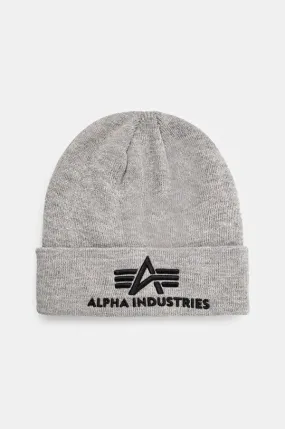 Alpha Industries beanie gray color