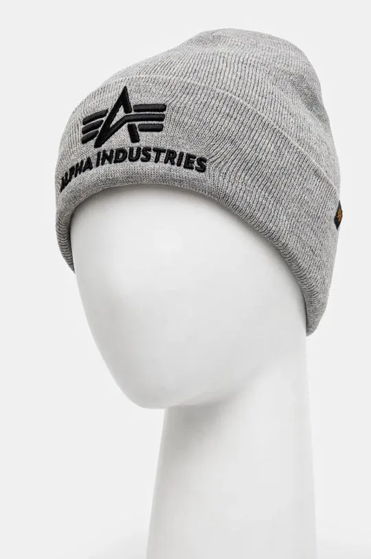 Alpha Industries beanie gray color