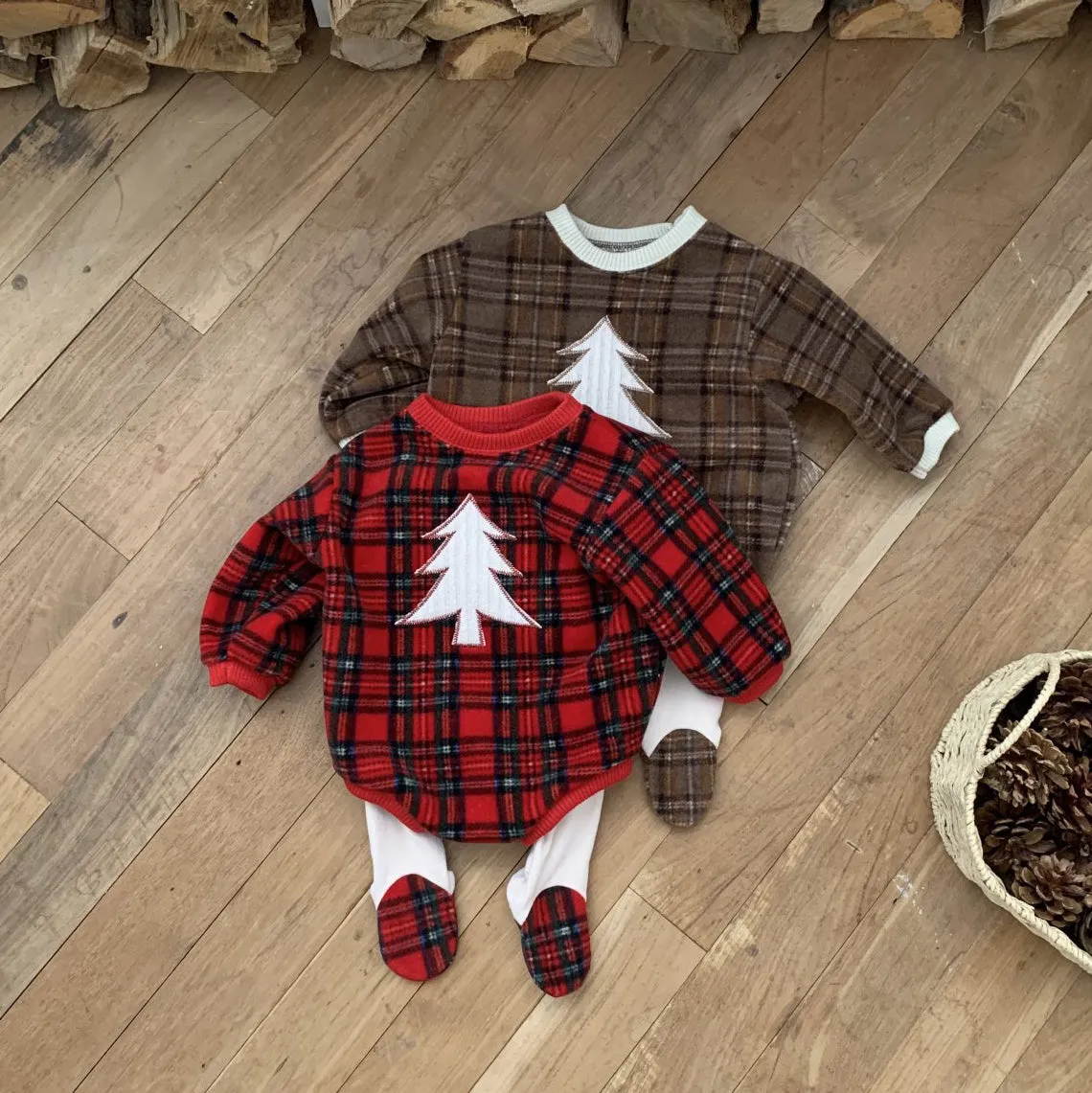 Baby BH W24 Tartan Footed Warm Leggings (3-18m) - 2 Colors