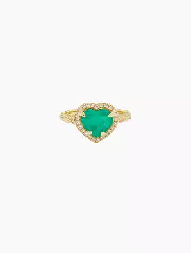 Baby Colombian Emerald Heart Ring