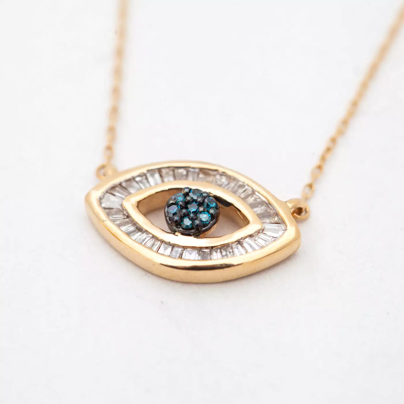 Baguette Evil Eye Necklace