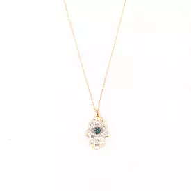 Baguette Hamsa Necklace