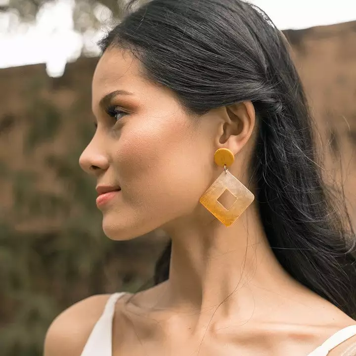 Bern Capiz Earrings in Yellow