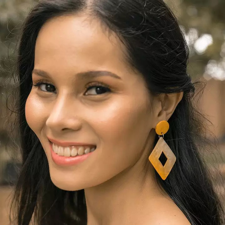 Bern Capiz Earrings in Yellow