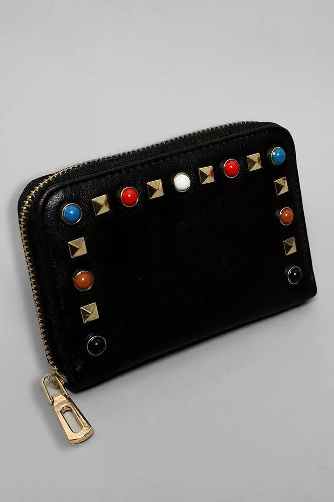 Black Studded Detail Mini Purse