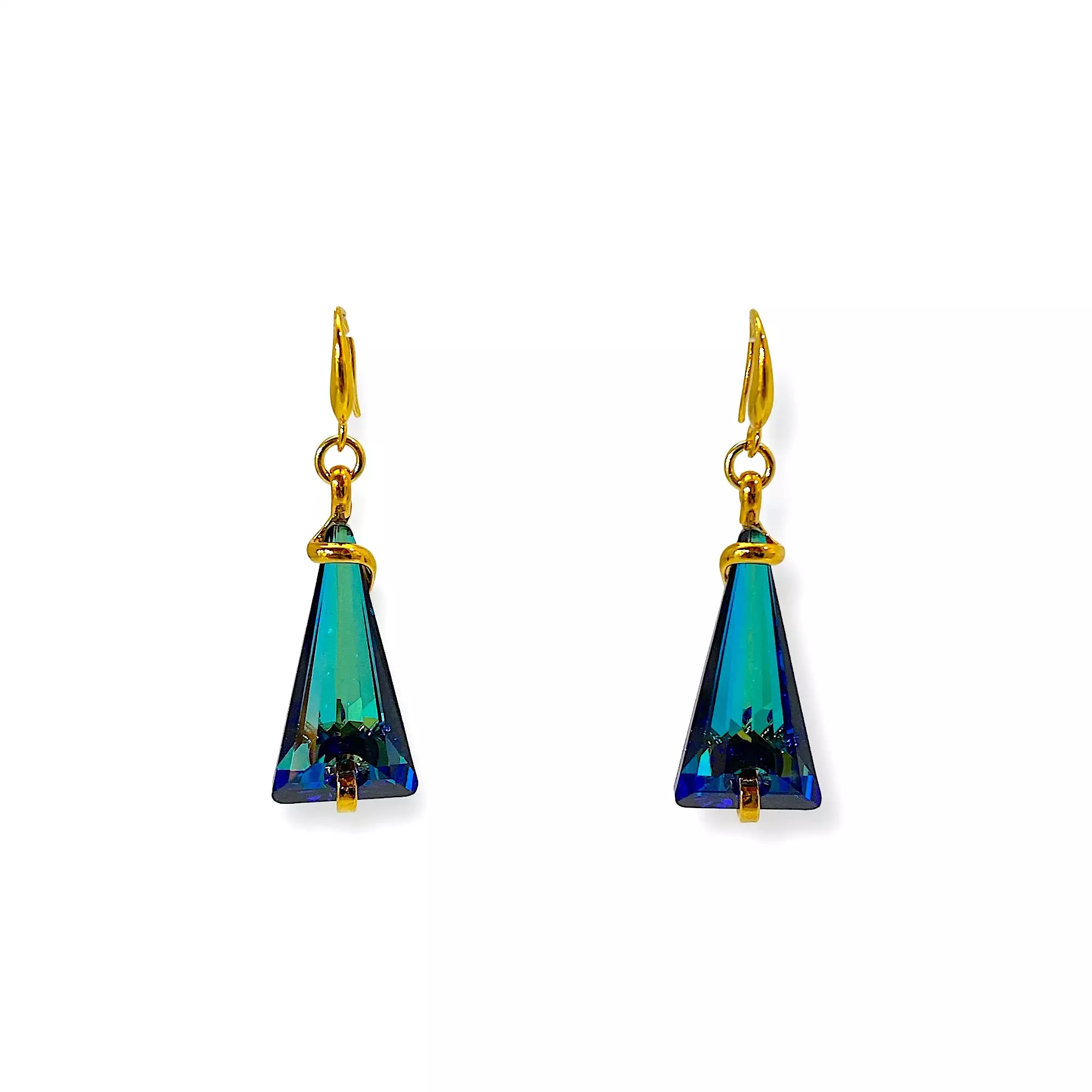 BLUE SPIKE SHORT EARRINGS