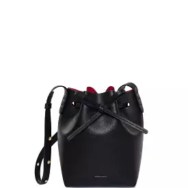 Bucket Bag Mini Mini Saffiano, Black/Flamma