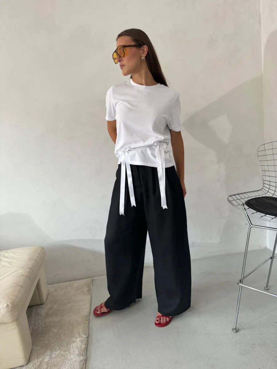 Celeste Linen Trousers in Black