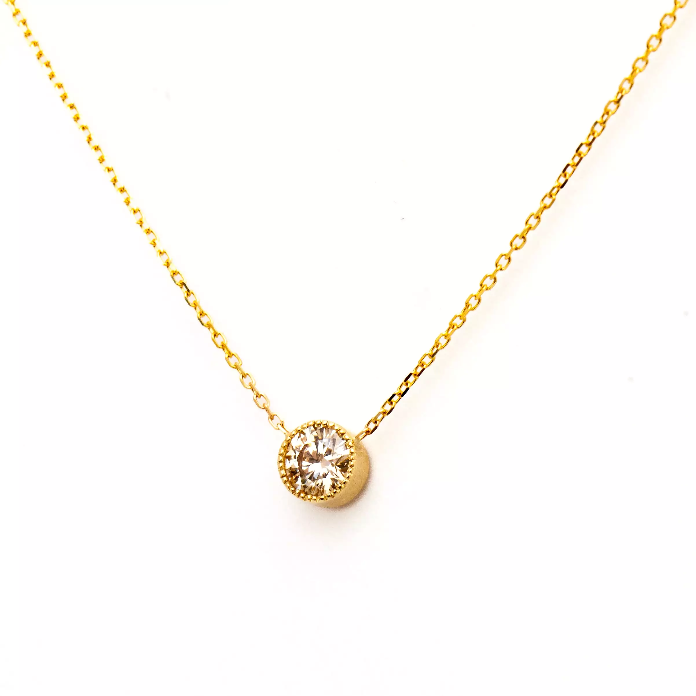 Champagne Diamond Large Magic Eye Necklace