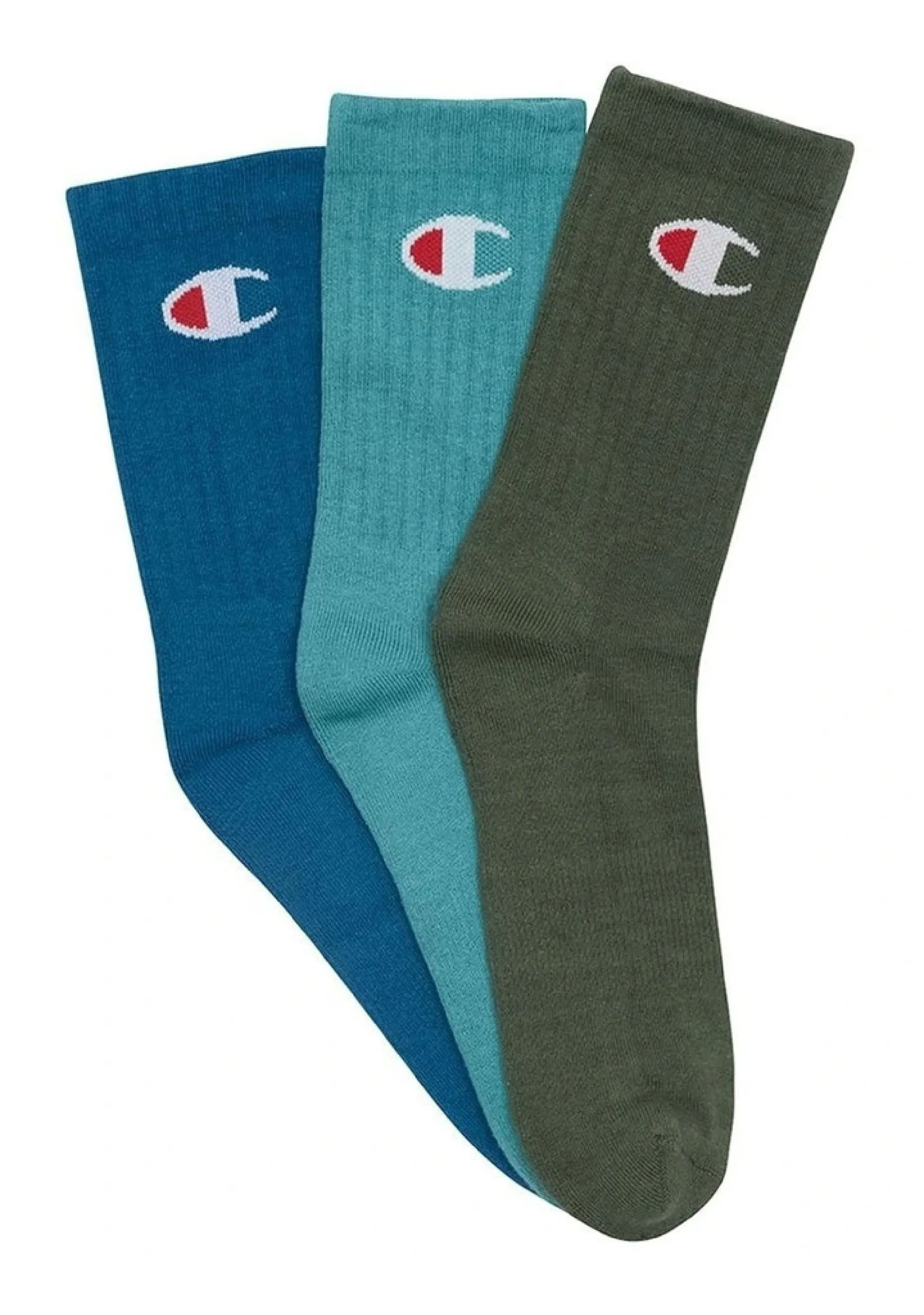 Champion 3 Pack Sports Crew Socks in Multi Colour  SXQE3N 05K