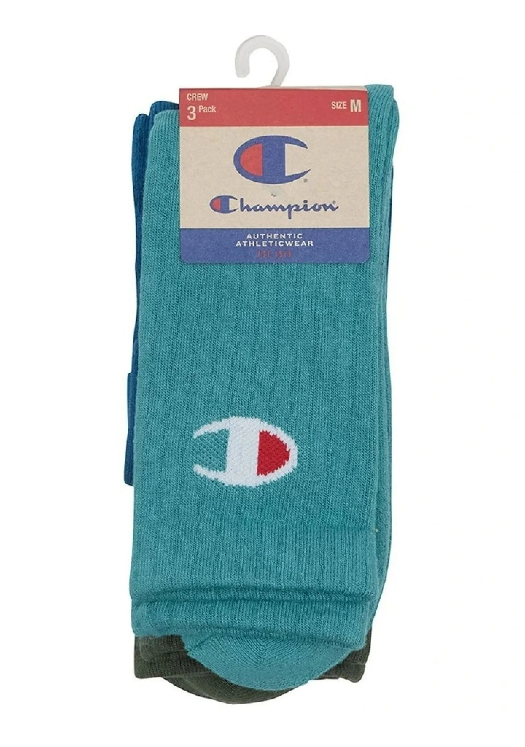 Champion 3 Pack Sports Crew Socks in Multi Colour  SXQE3N 05K