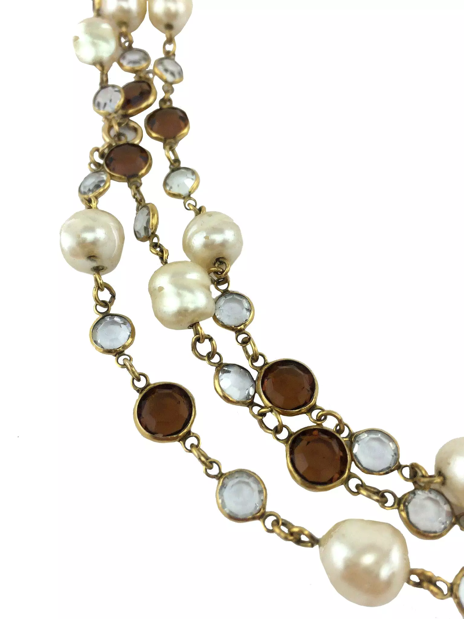 Chanel Crystal and Faux Pearl Sautoir Necklace