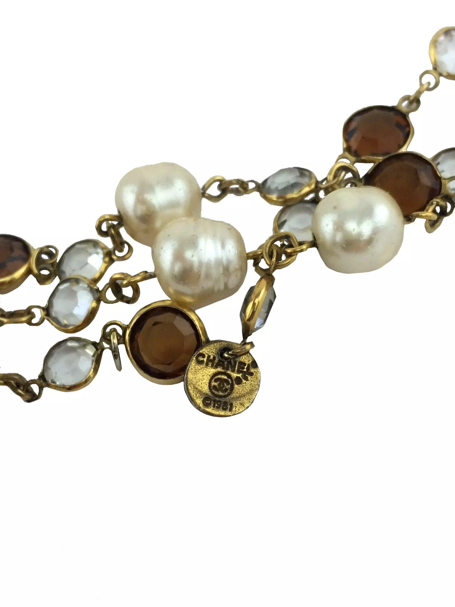 Chanel Crystal and Faux Pearl Sautoir Necklace