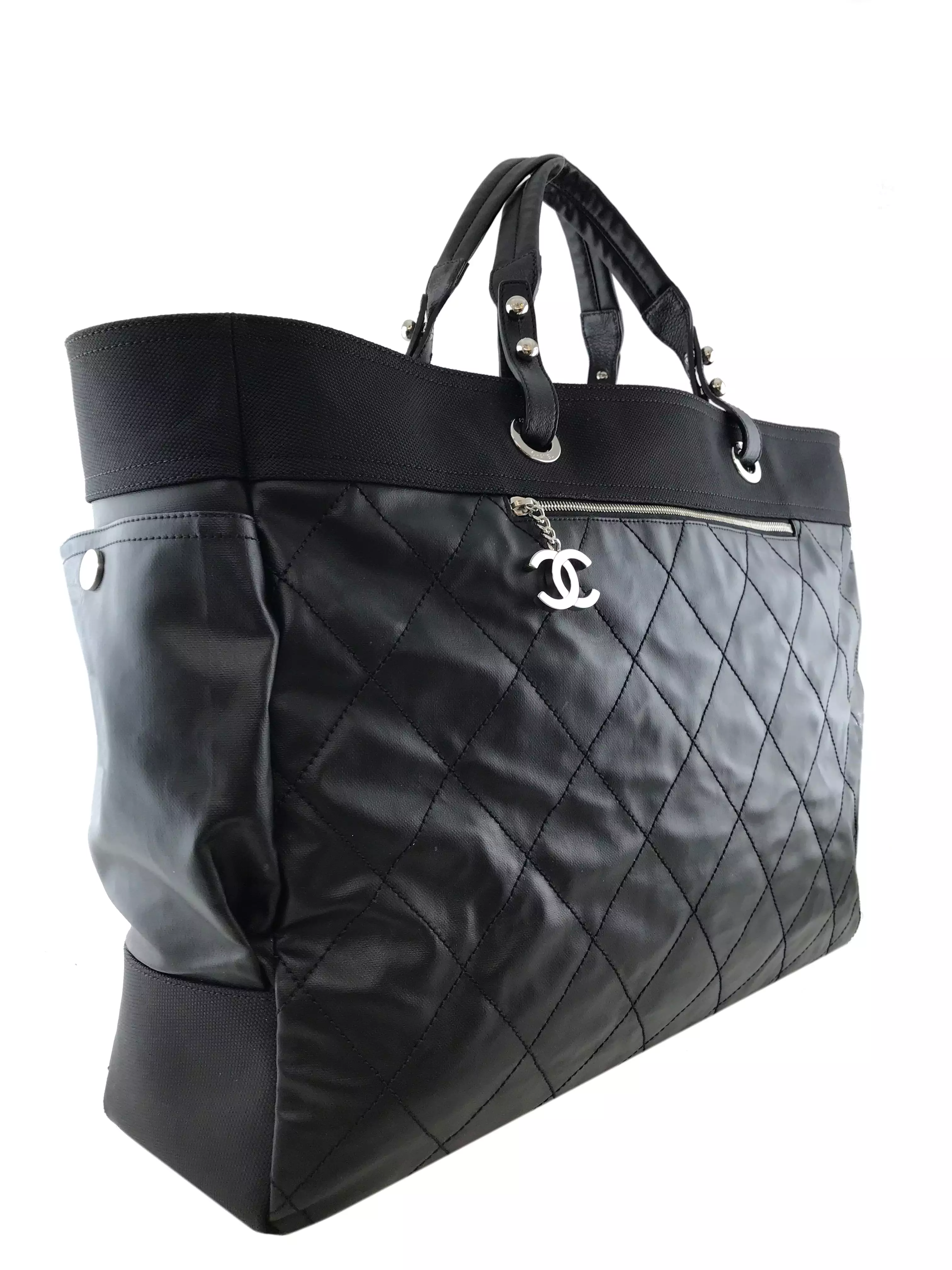 Chanel Quilted Coated Canvas Paris Biarritz Weekender Travel Bag