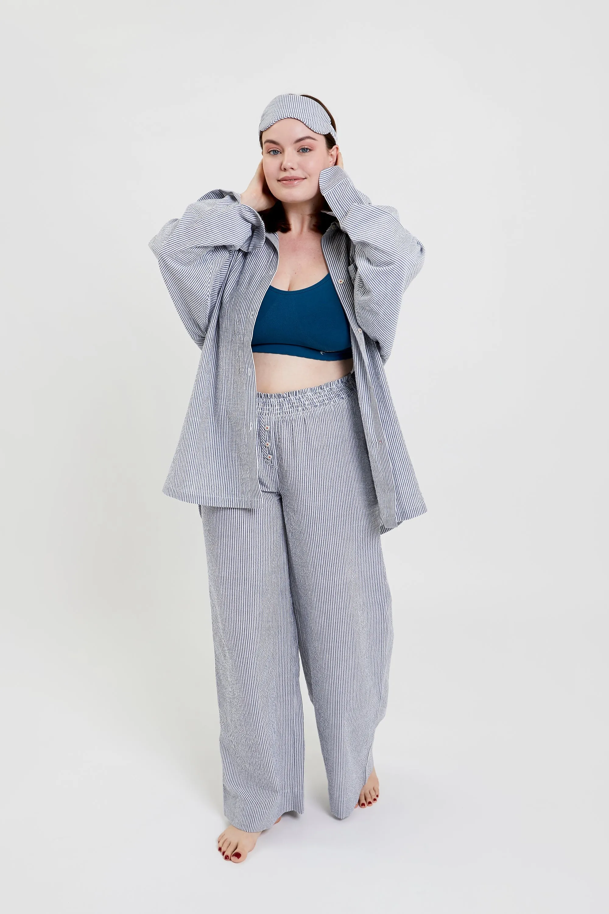 Chicory striped woven-cotton pyjama trousers - Pinstripe Charcoal