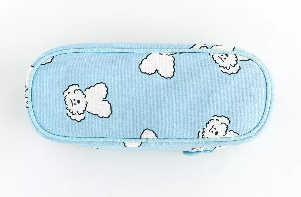 Clear Cute Poodle Puppy Dog Pencase Pencilcases Transparent Stationery Cosmetic Pouch Bag Cotton School Office Gifts Students Te