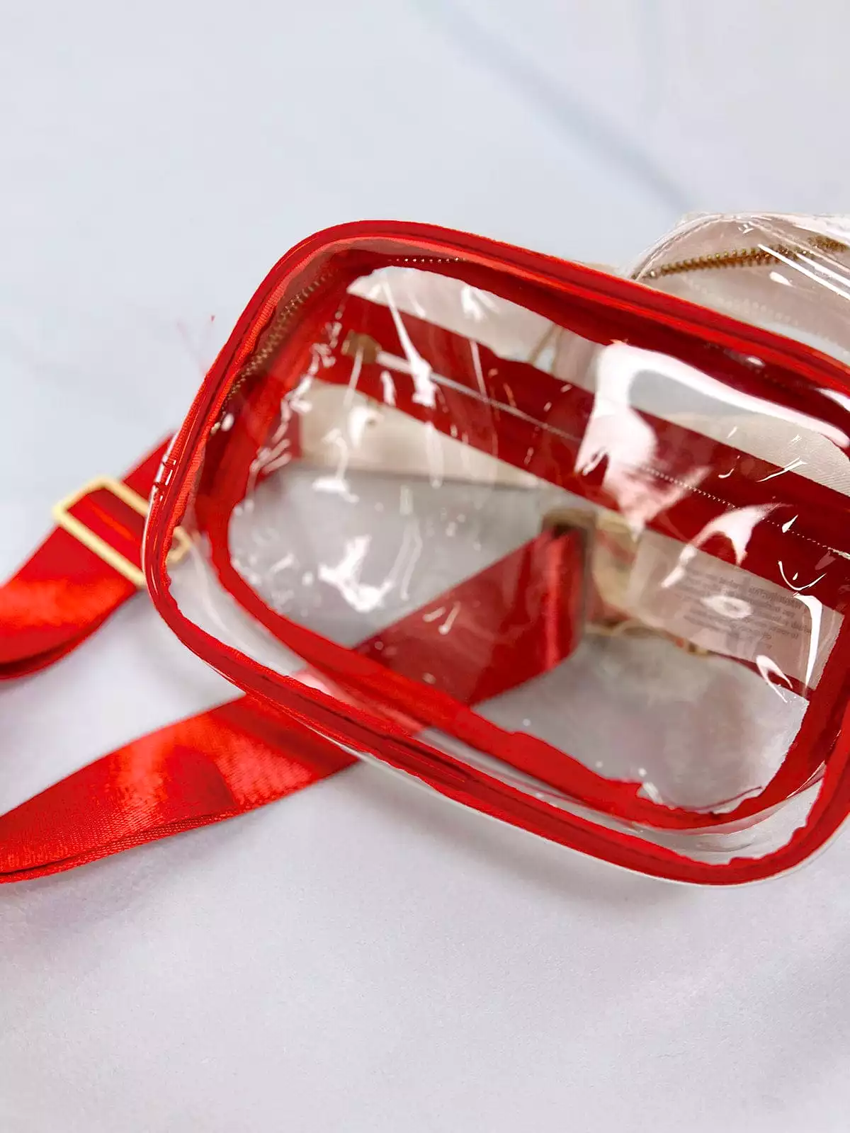 Clear Red Fanny Pack