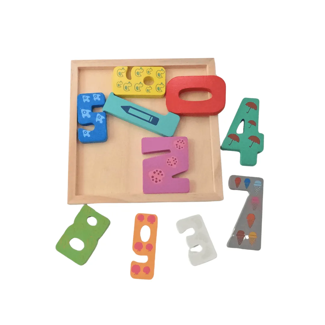 Combo of 2 Wooden Puzzle for kids Math Numbers Learning, Dino (Square) Jigsaw Puzzle for kids Montessori Knowledgeable Toys for 