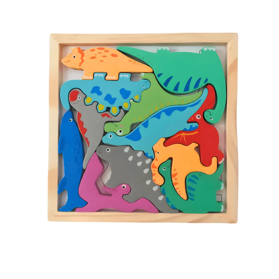 Combo of 2 Wooden Puzzle for kids Math Numbers Learning, Dino (Square) Jigsaw Puzzle for kids Montessori Knowledgeable Toys for 