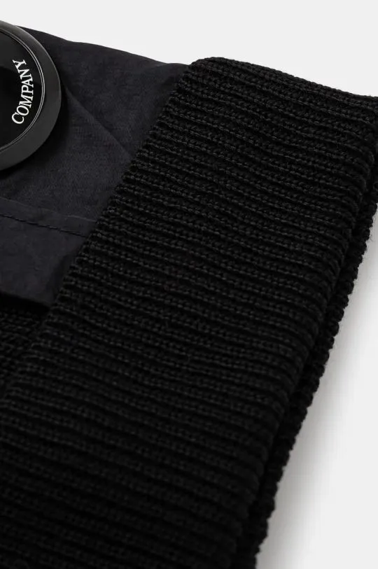 C.P. Company wool beanie Knit Cap black color 17CMAC297A005509A