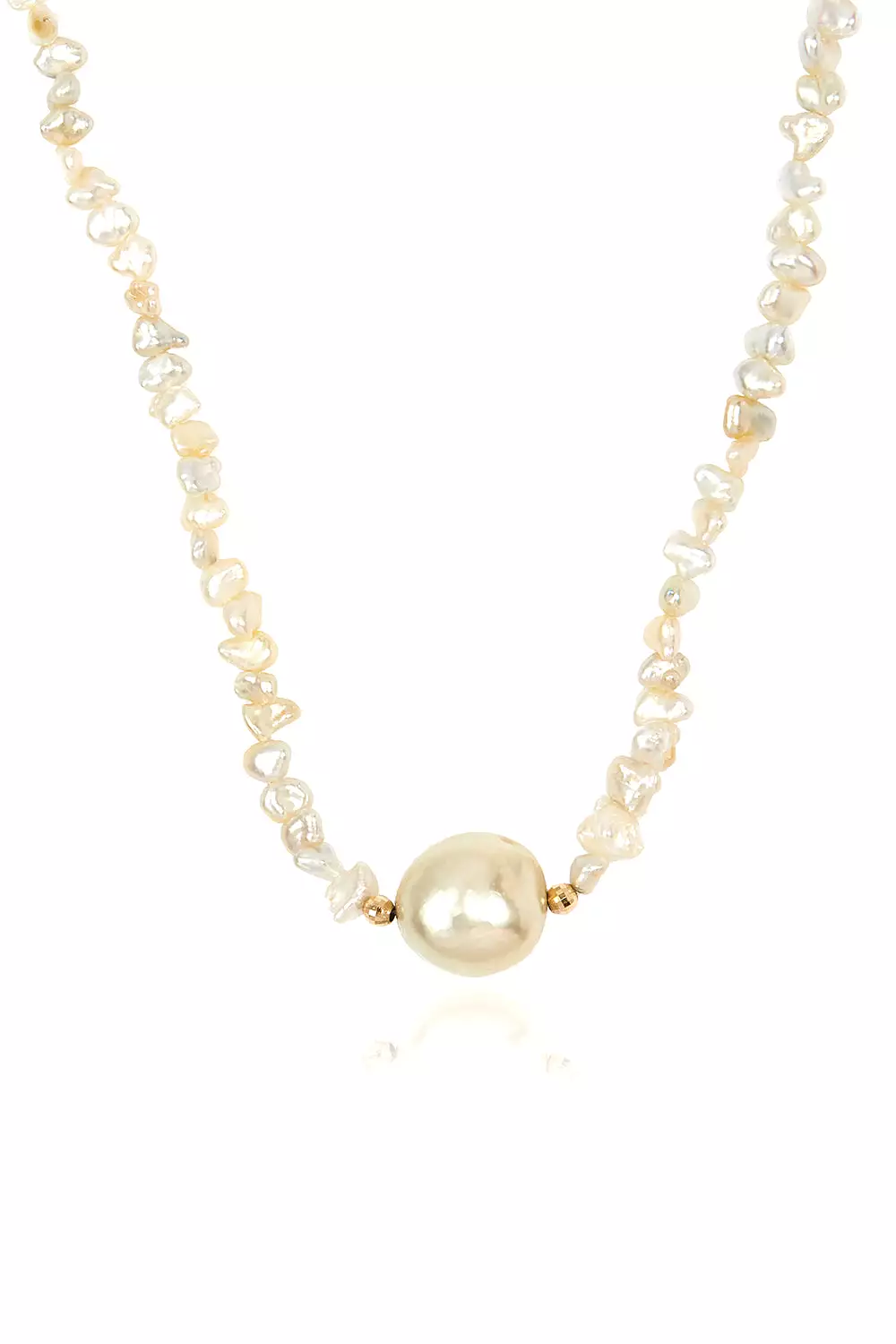 Cream Natural Keshi Pearl Necklace