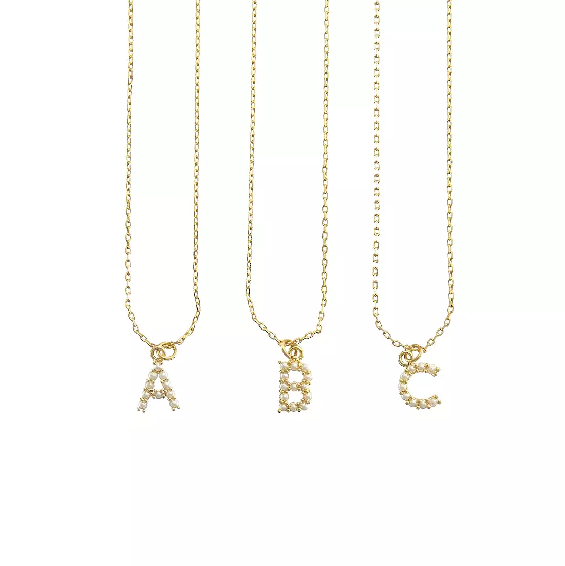 Dainty Love Pearl Initial Necklace