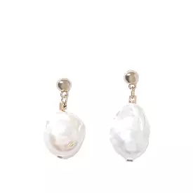 Darcey Drop Pearl Earrings, Gold