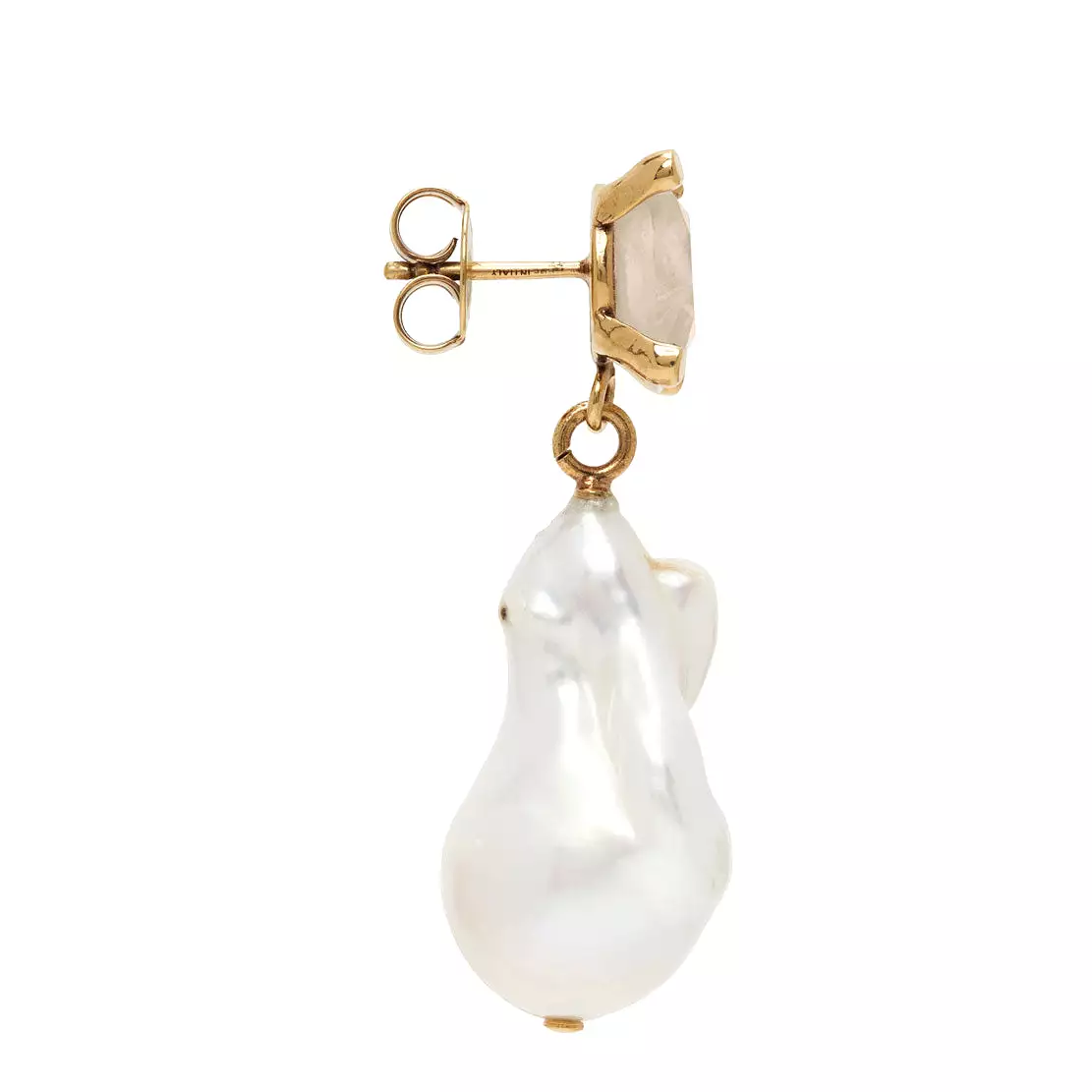 Darcey Quartz Pearl Earrings, Gold