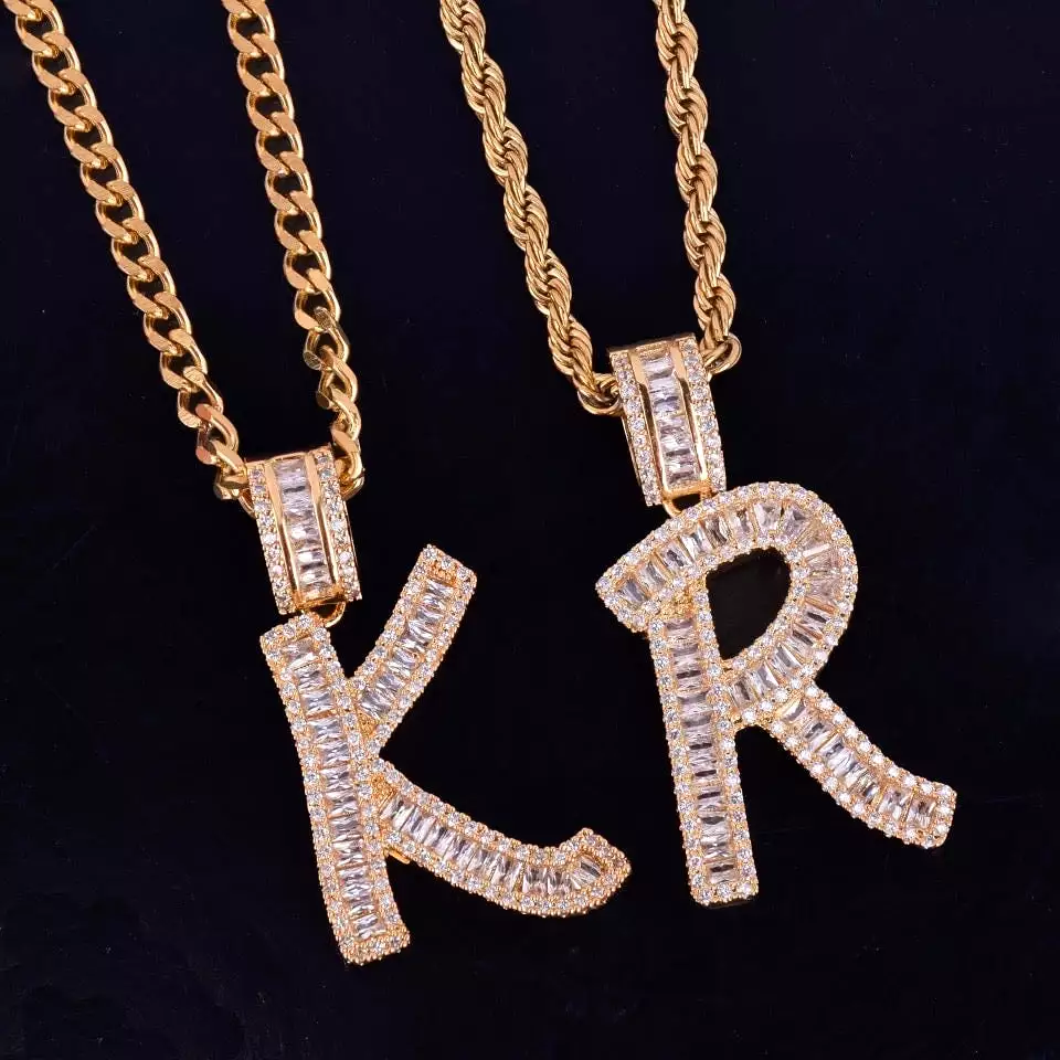 Diamond Baguette Necklace And Pendant