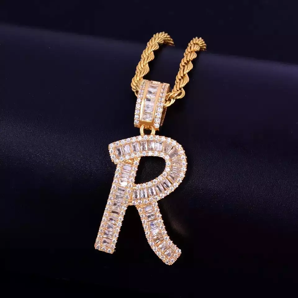 Diamond Baguette Necklace And Pendant