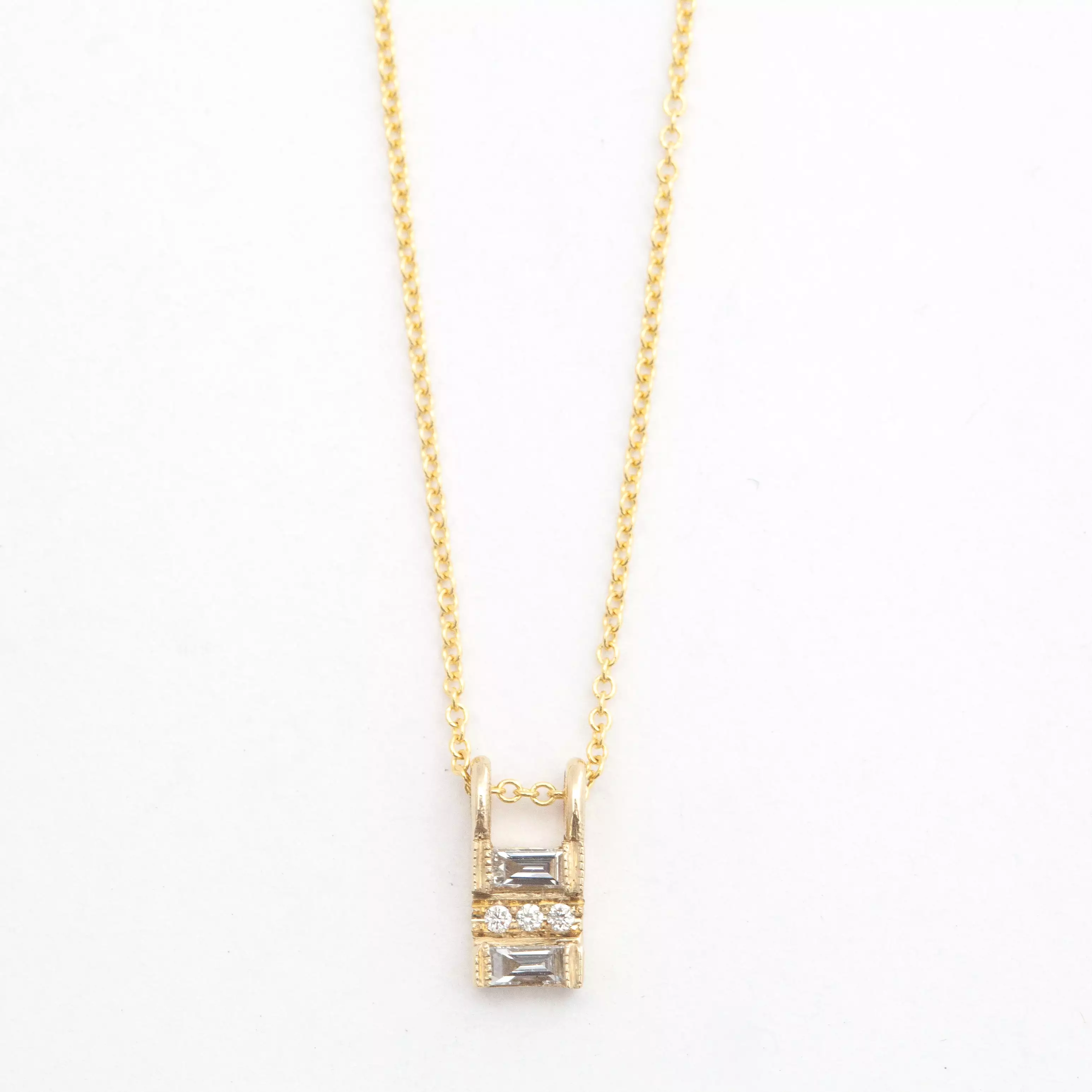 Diamond Baguette Reflection Necklace