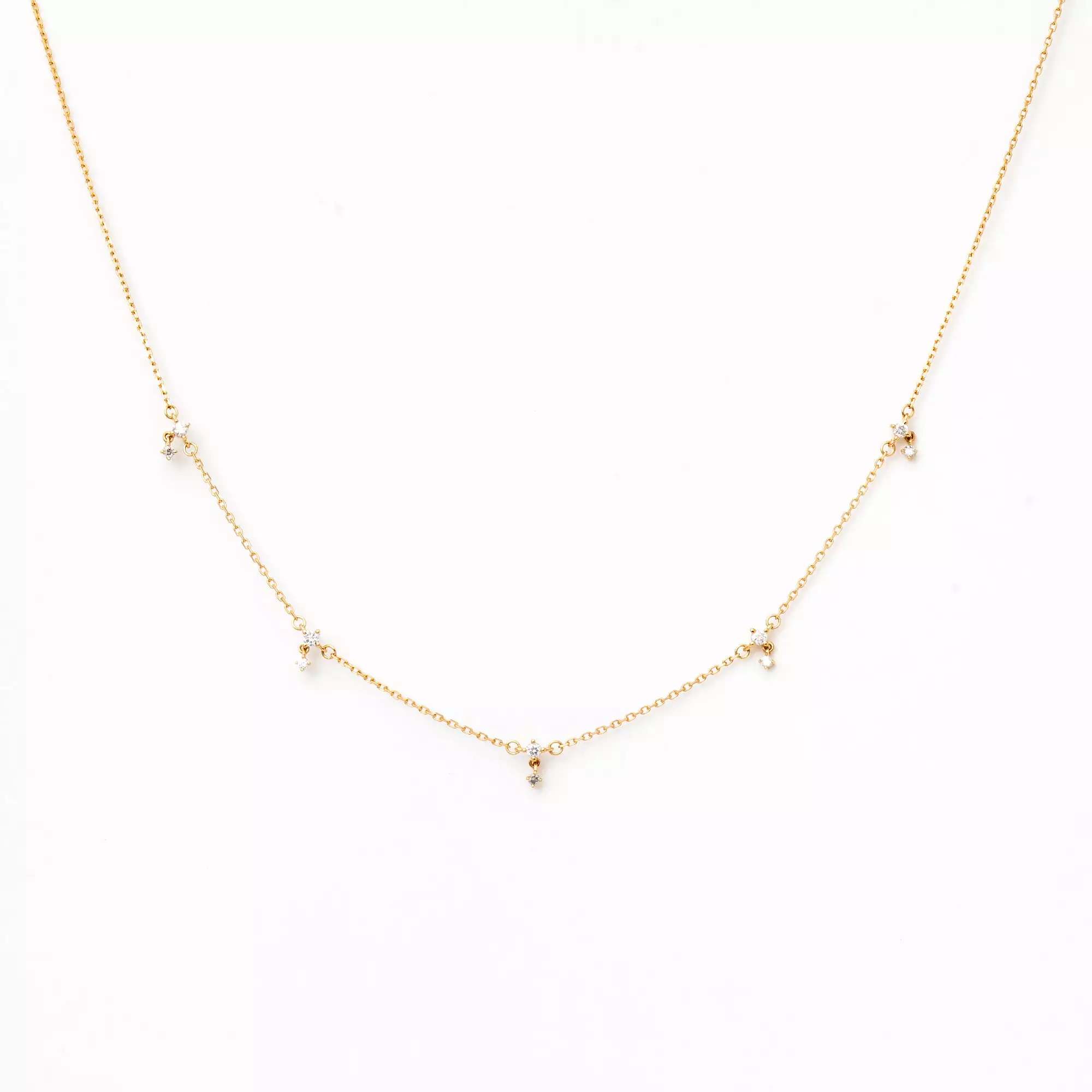 Diamond Drop Station Necklace