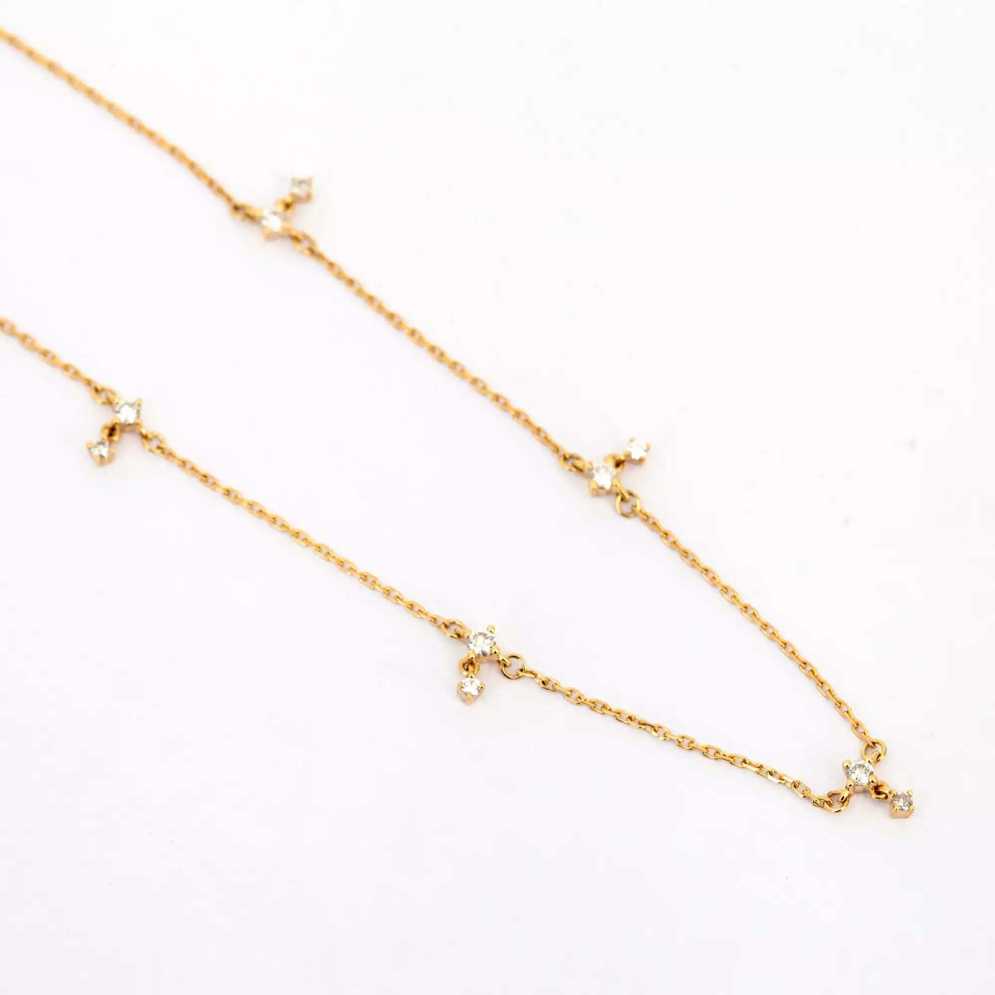 Diamond Drop Station Necklace