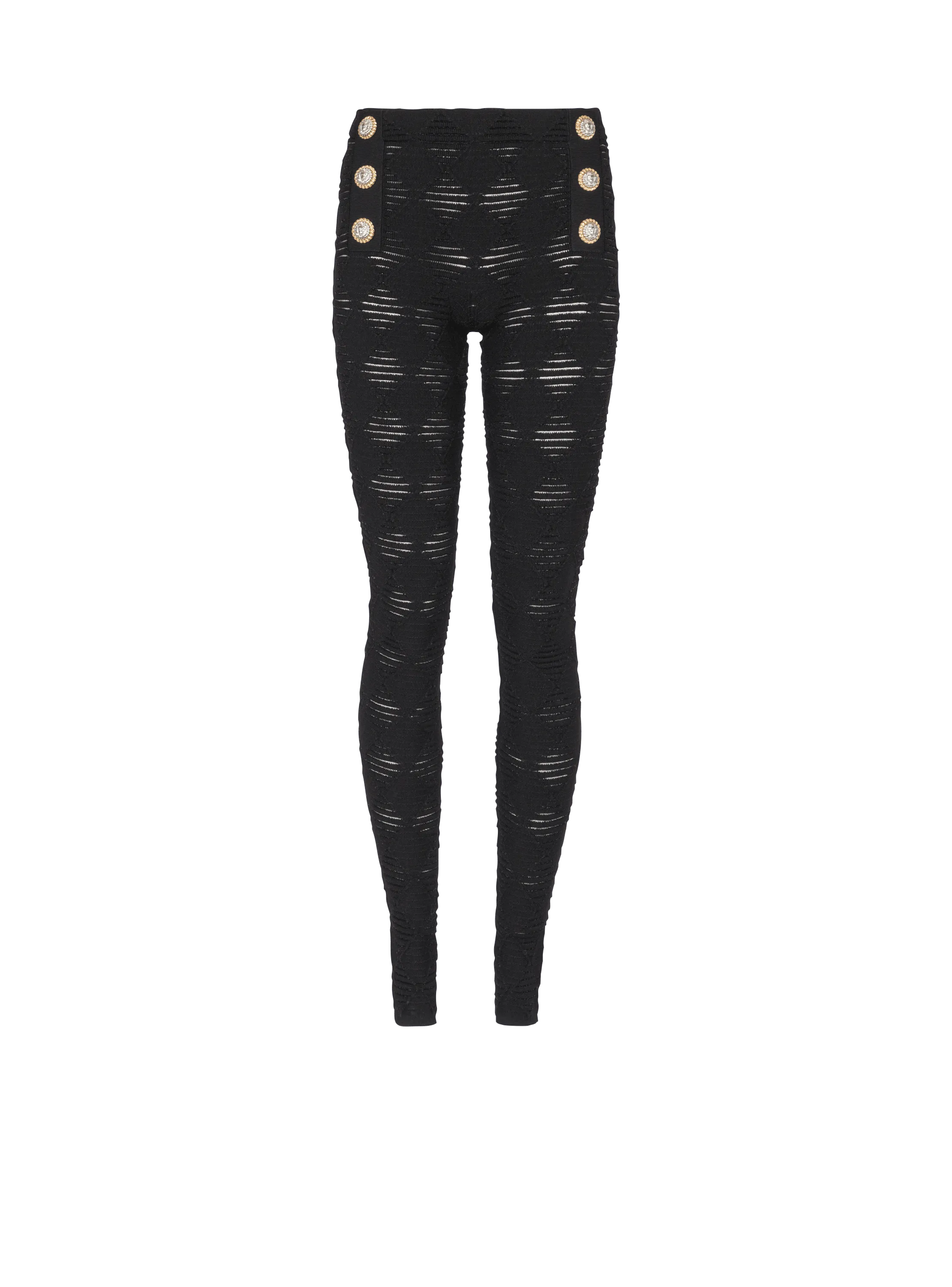 Diamond knit leggings with 6 buttons