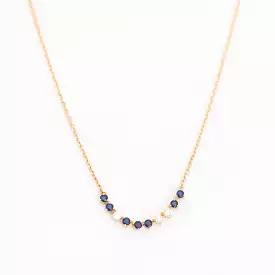 Diana Diamond and Sapphire Rounds Chain Necklace