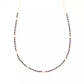 Diana Sapphire and Diamond Round Half Riviera Necklace