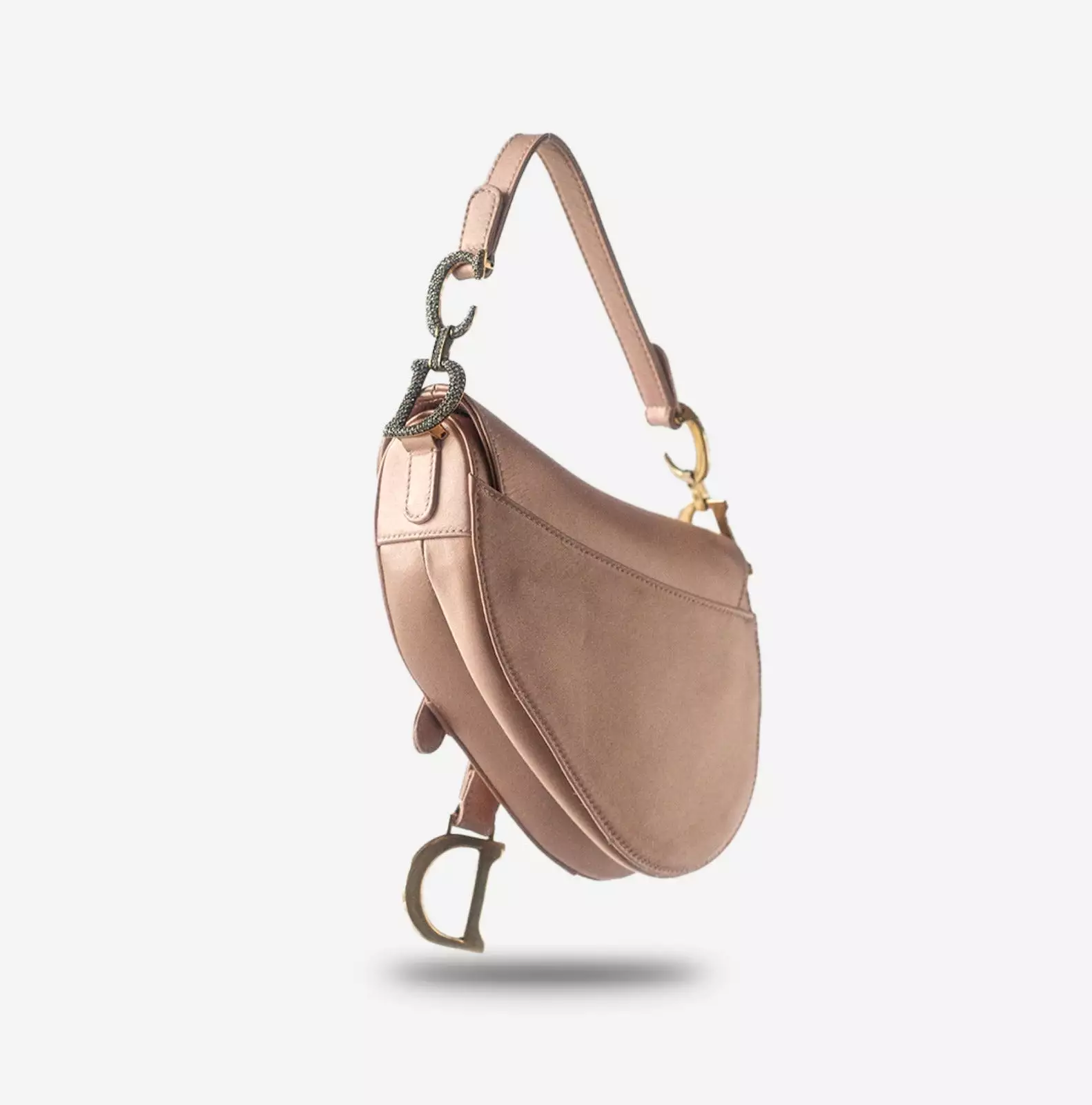 DIOR Saddle Bag mini satin pink