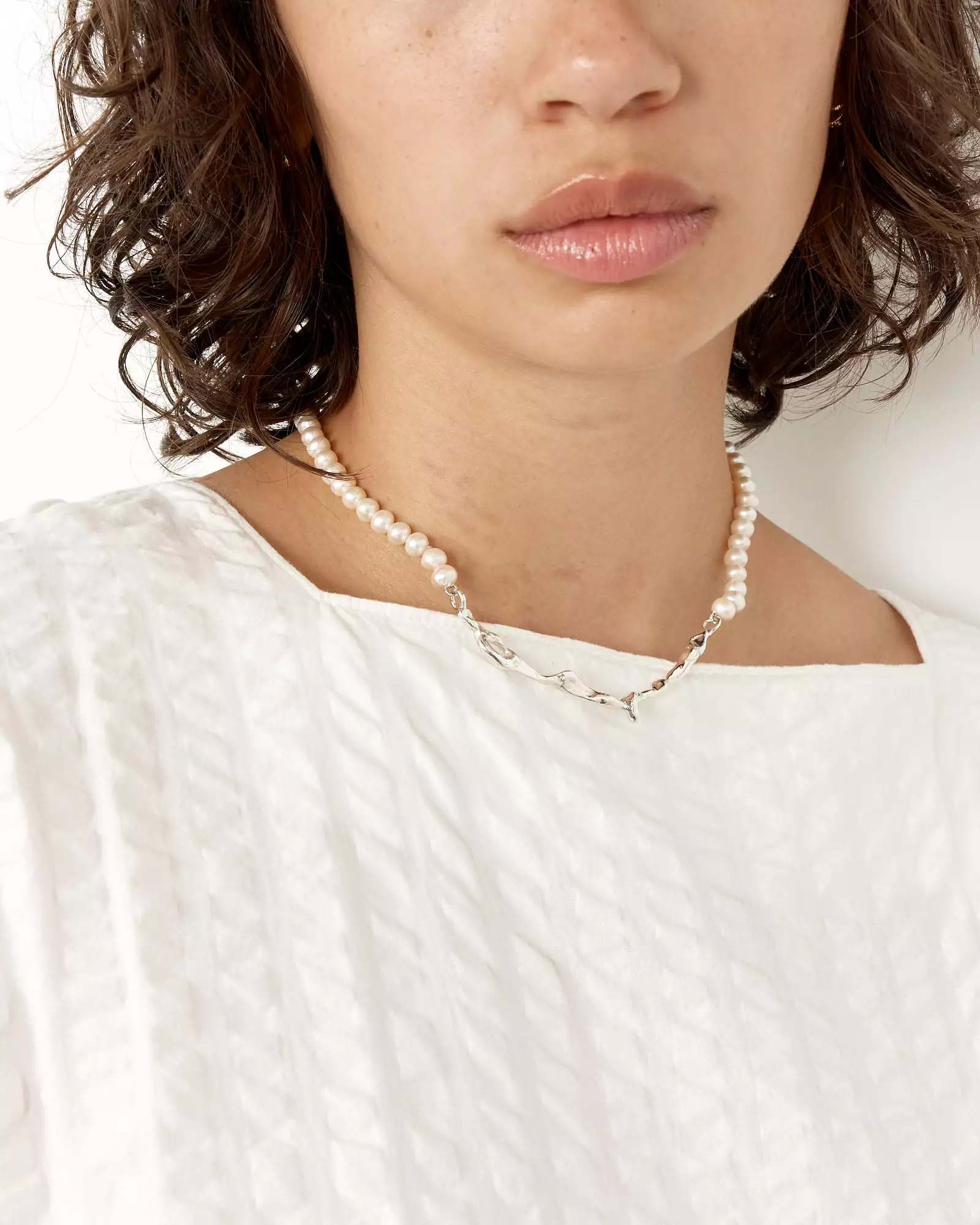 Drip Perla Collar in Sterling Silver